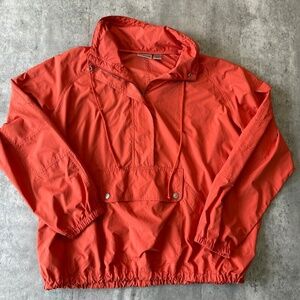 Chicos orange quarter zip windbreaker active pullover lightweight womens 16 (3)